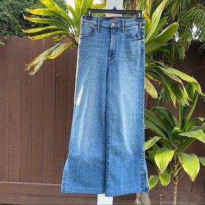 Mother high rise cropped jeans with slit on sides